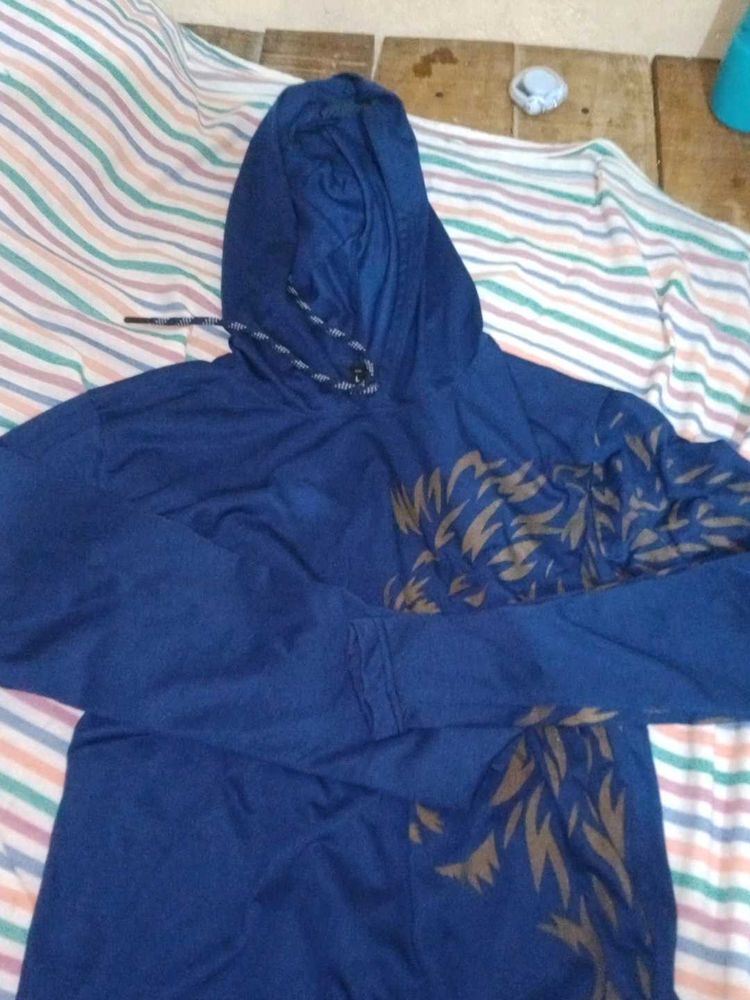 Blue Graphic Hoodie Size (L)