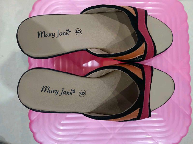 Mary Jane Color Block Slides