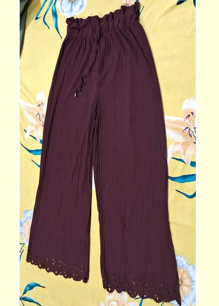 Burgundy Palazzo Pants Size 32 inches