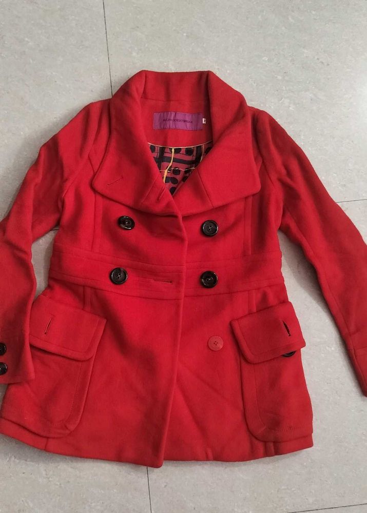 Red Peacoat Style Jacket