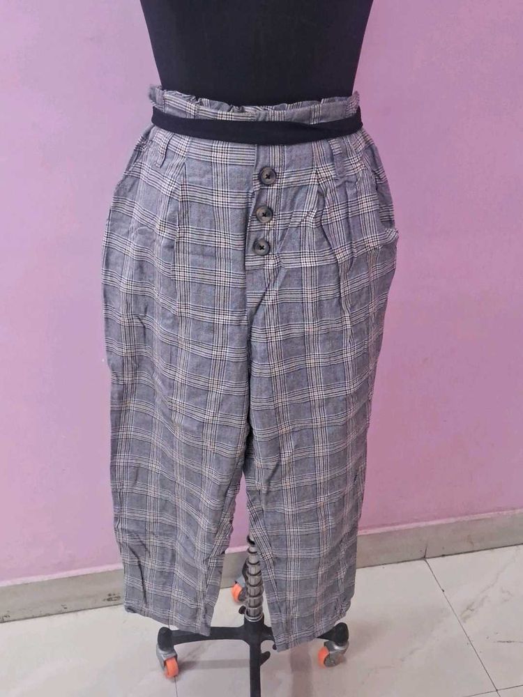 Checkered High Waist Pants