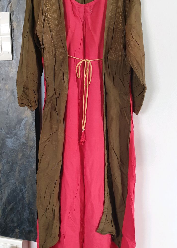 Green Red Kurta