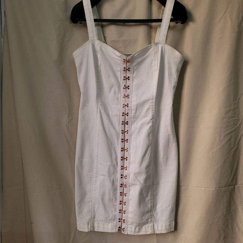 FOREVER 21 White Denim Dress