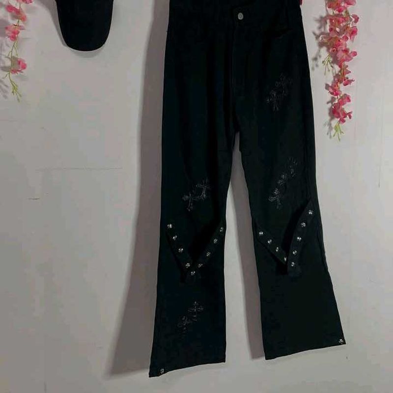 Embellished Black Flare Jeans