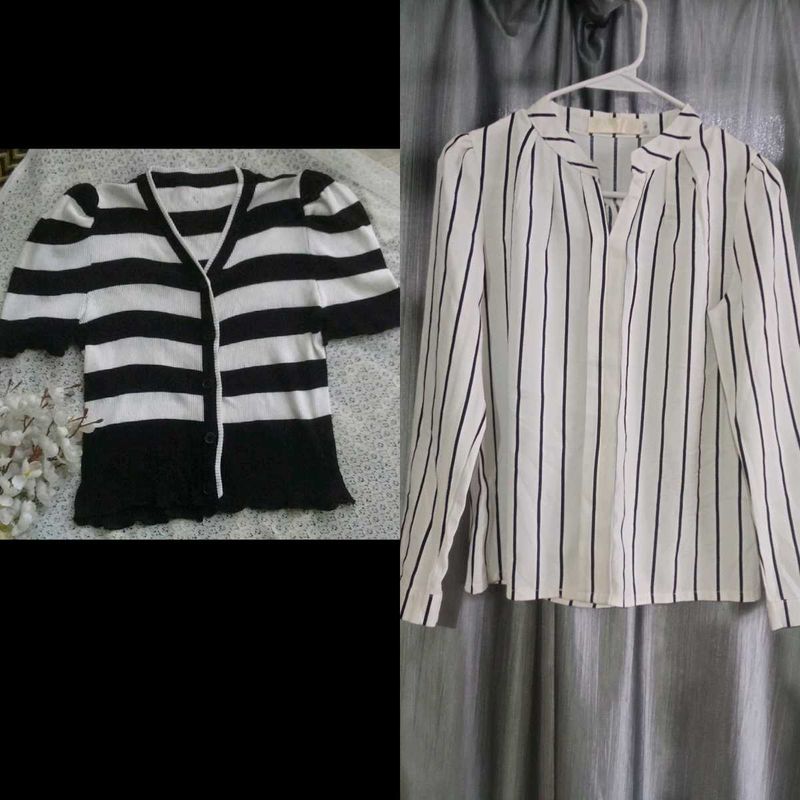 Striped Top &amp; Cardigan Bundle