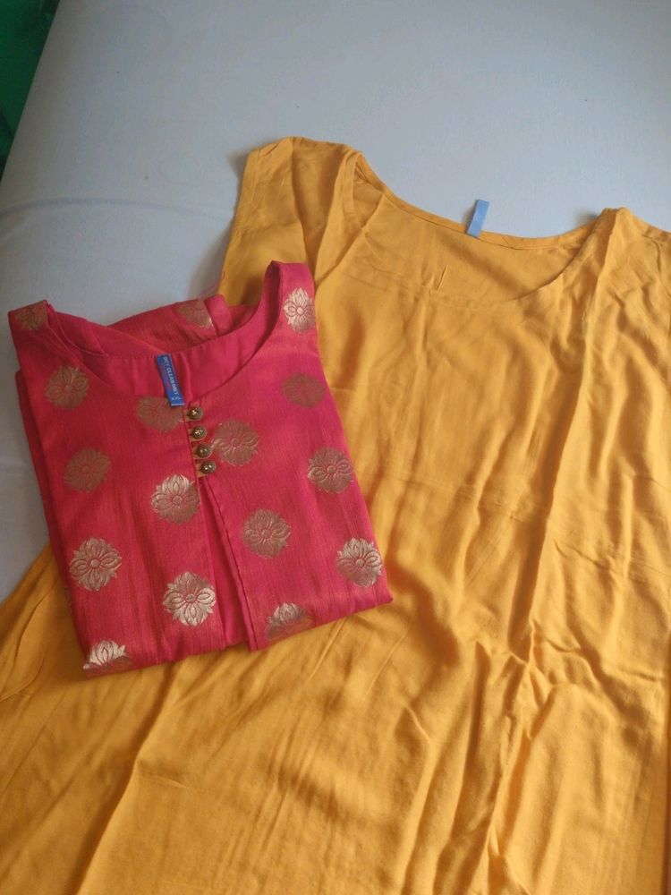 Yellow Long Gown With brocade Jacket ethnic