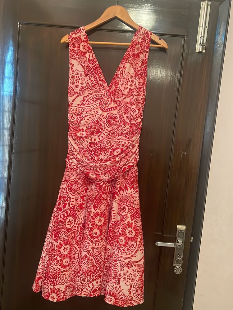 Ruched Polyester MIDI Dress