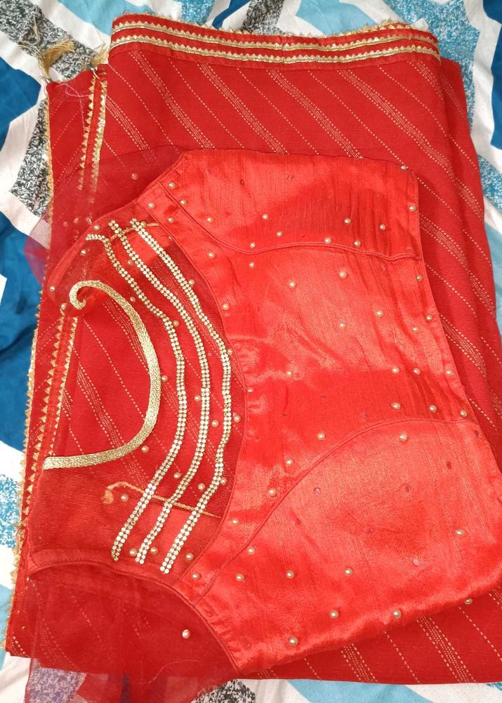 Red Georgette Saree