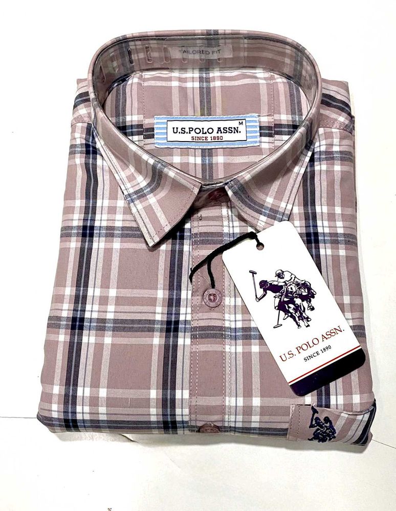 M- U.S. Polo Assn. Plaid Checks Shirt For Men&#39;s