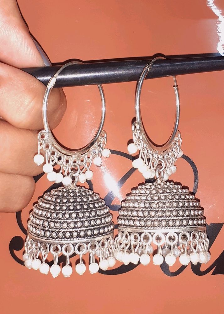 Silver Jhumka