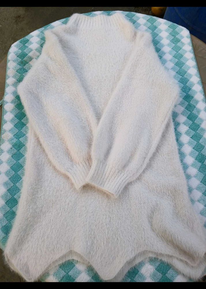 Fluffy White Sweater