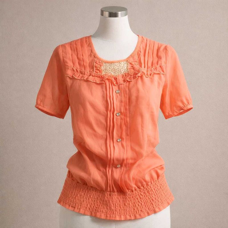 Peach Ruffle Blouse