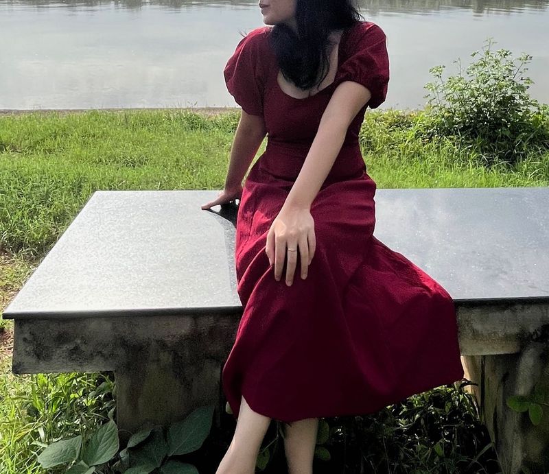 Burgundy Midi Dress