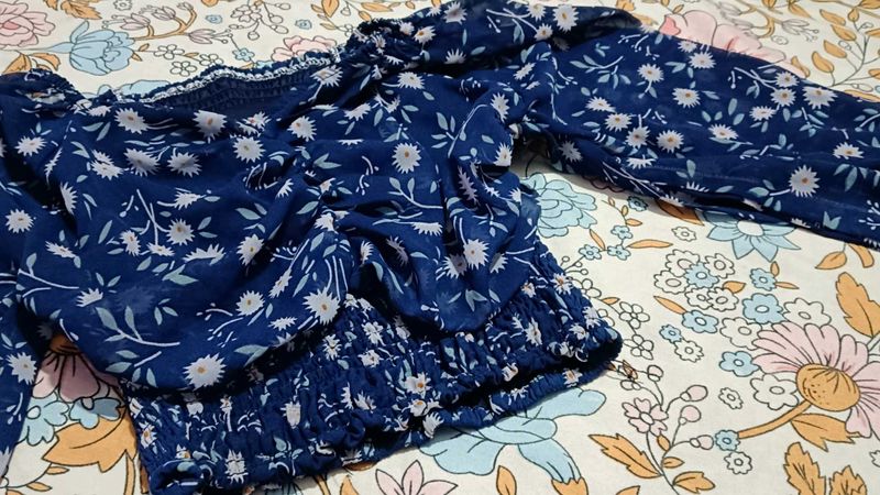 Floral Blue Top