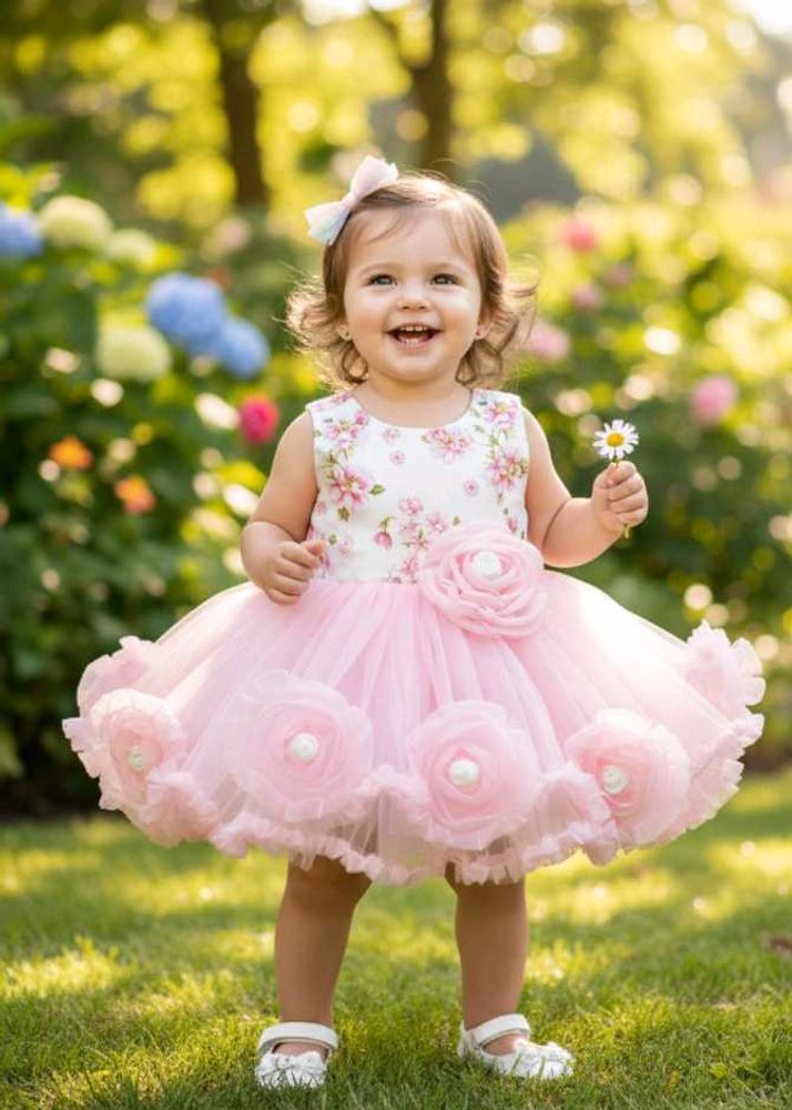 Cute Pink Floral Dress