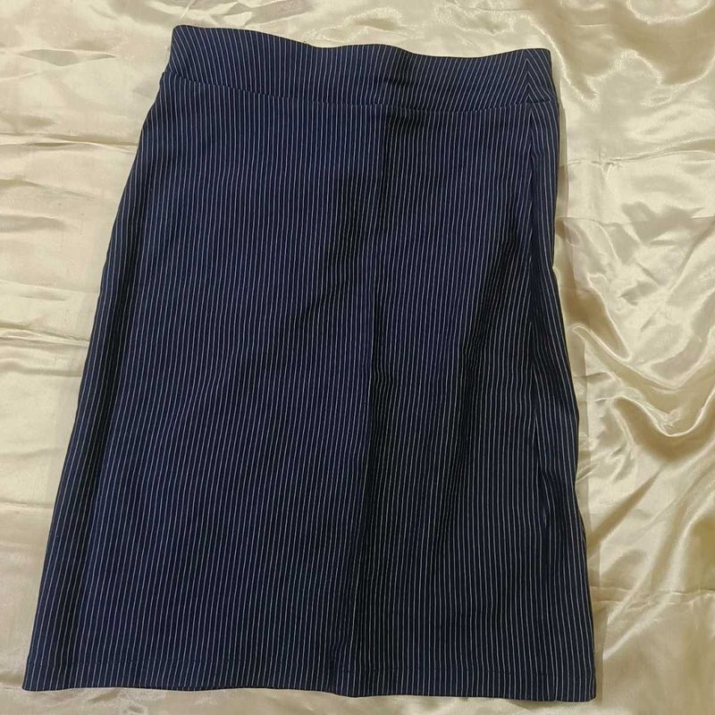 Striped Knee Length Skirt