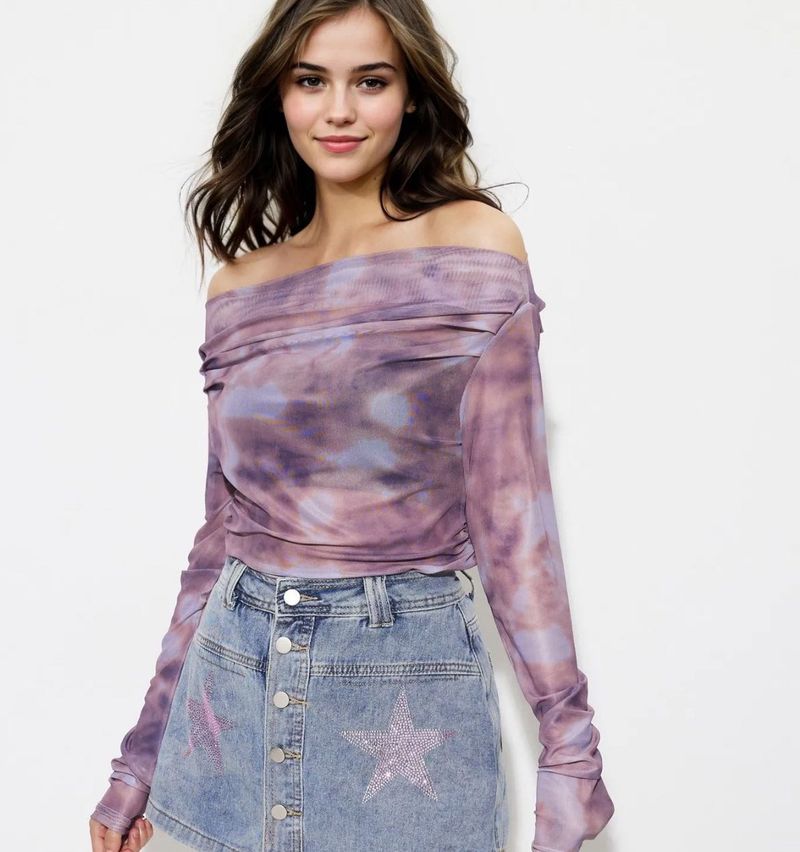Tie-Dye Off-Shoulder Top