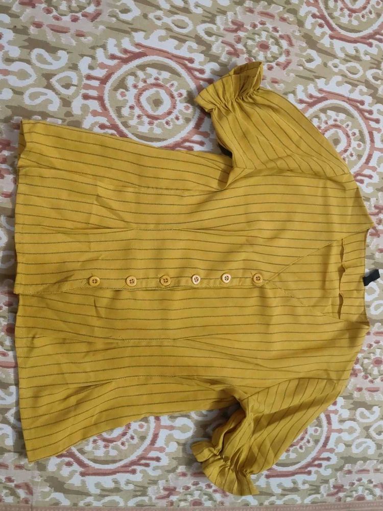 Striped Mustard Top