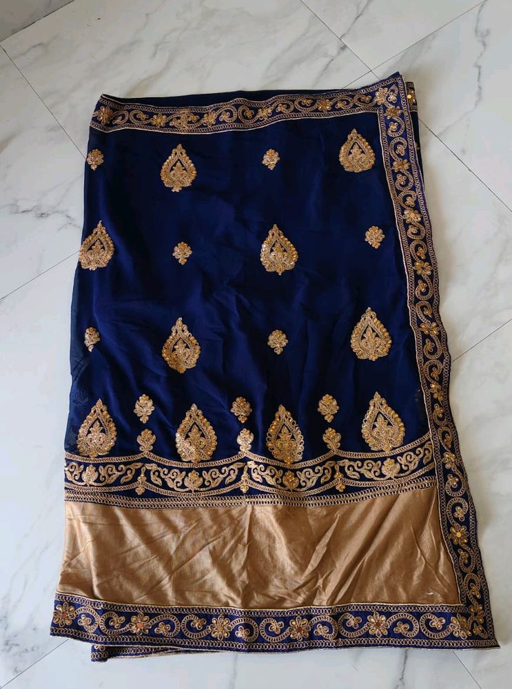New Saree In Velvet Nd Chiffon Fabric Comb