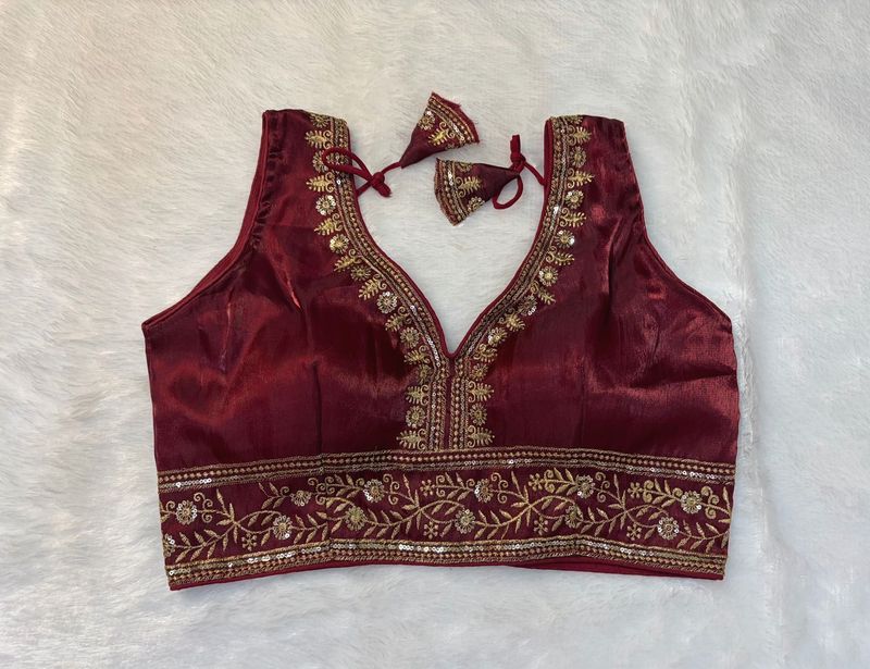 Maroon Embroidered Blouse