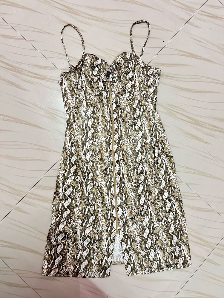 Sexy Snake Print Mini Dress – Size M