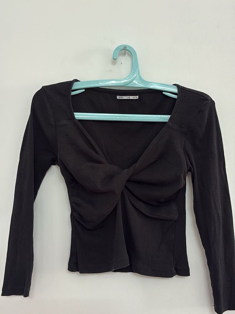 Italian Black Long Sleeve Top