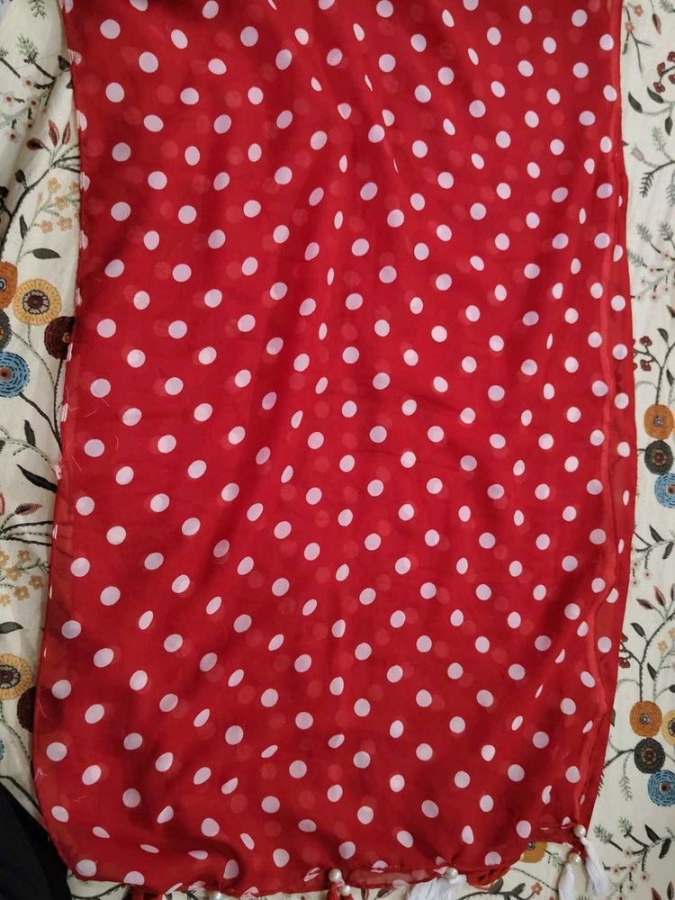 Red Polka Dot Scarf