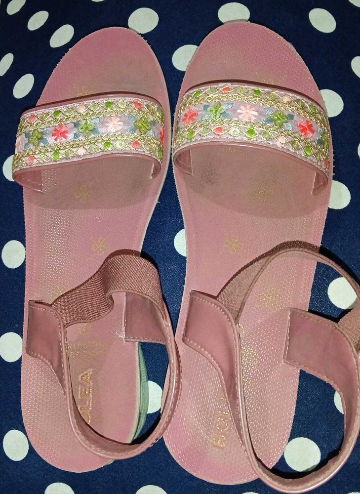 Cute Pink Floral Sandals