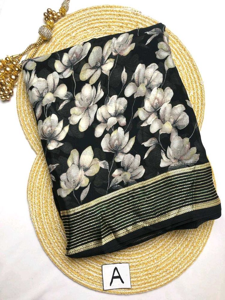 Elegant Floral Print Saree