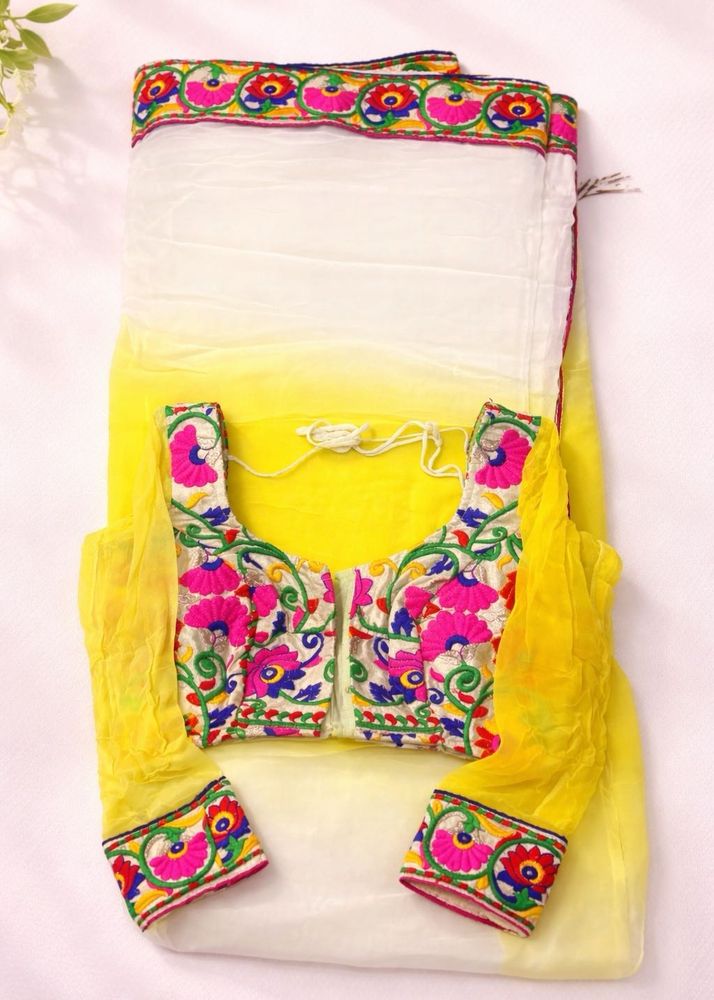 Elegant Embroidered Saree with Blouse