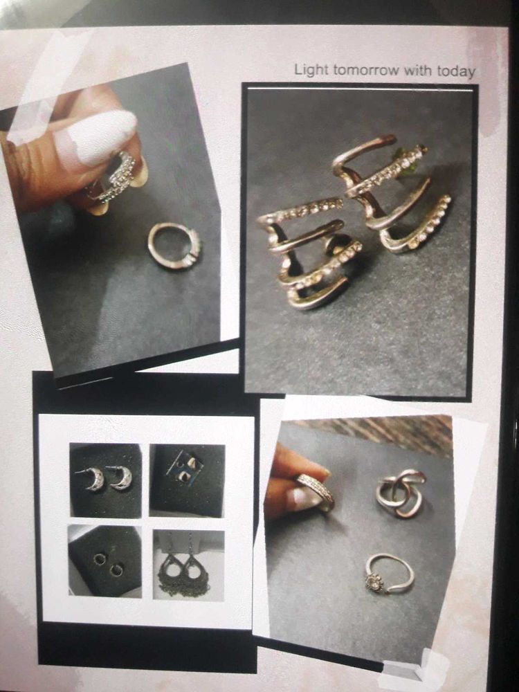 Jewelry Lot: Set Of 6 Earrings &amp; 3 Hand Rings