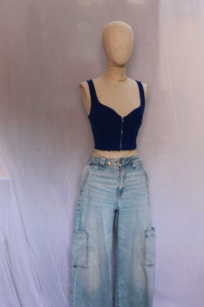 Cute Blue Crop Top
