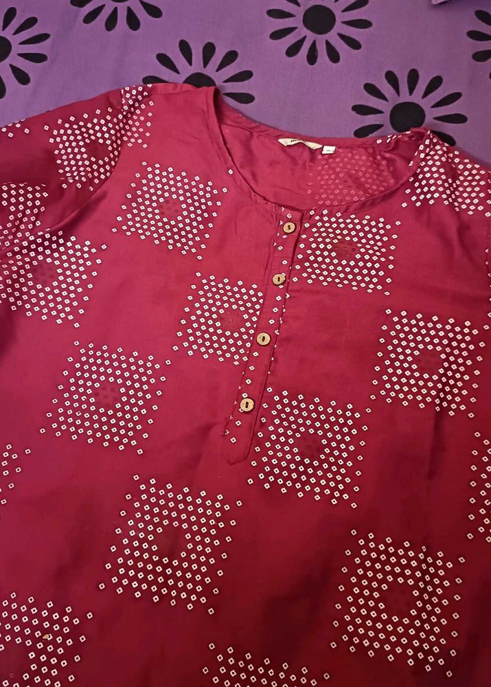 Pink Beautiful Art Silk Short Kurti