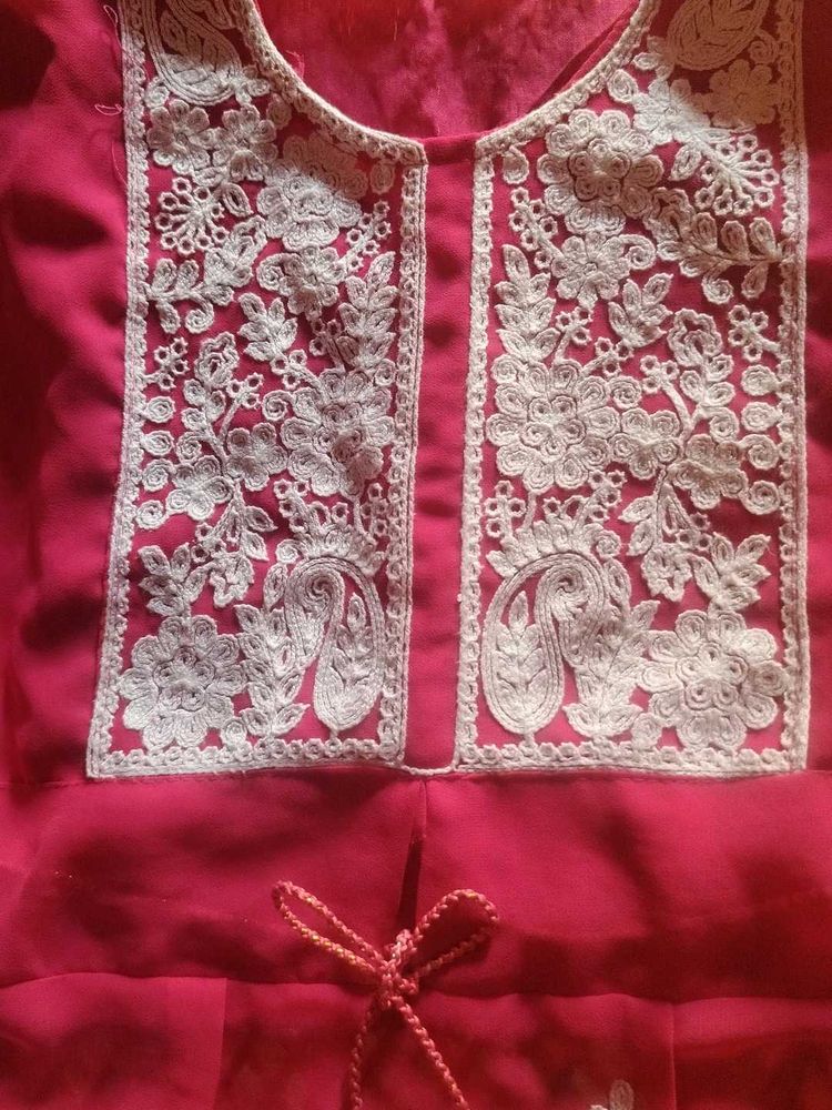 Pink Embroidered Kurta
