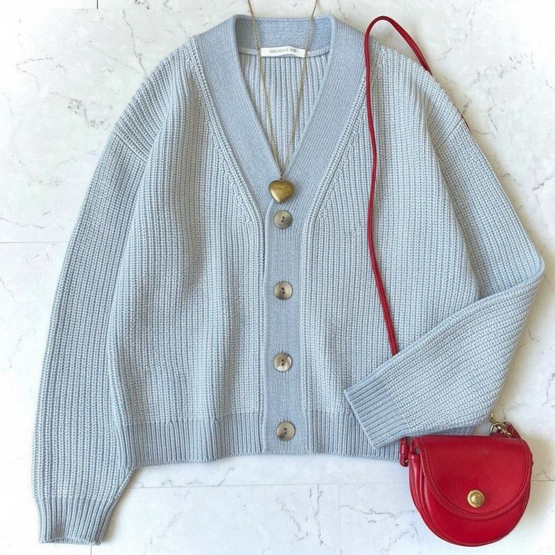 Light Blue Knit Cardigan