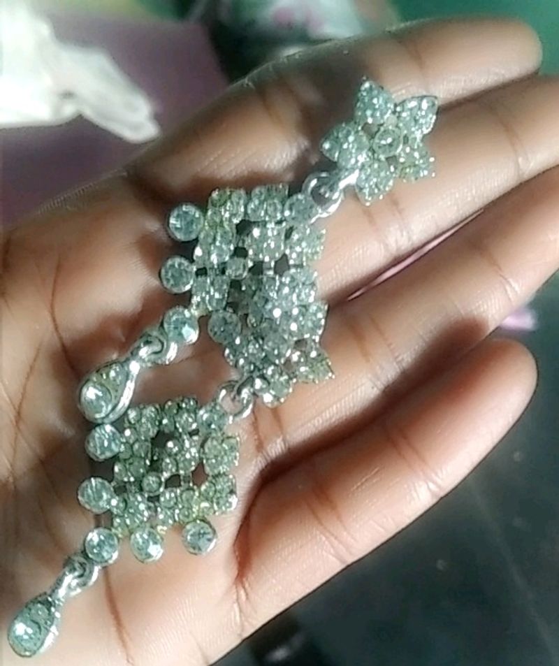 Silver Earrings With Stones