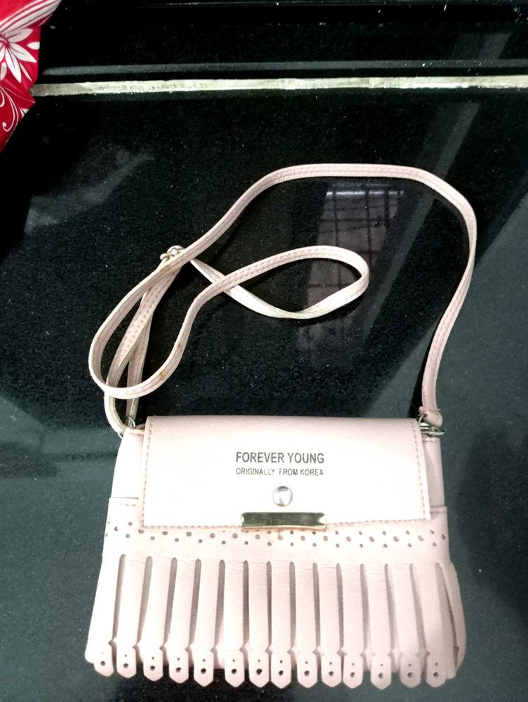 Forever Young Pink Fringe Crossbody Bag