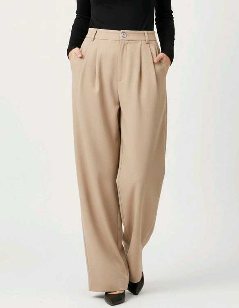 ZARA Beige Straight Fit Trouser