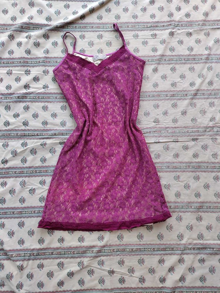Purple Lace Mini Dress
