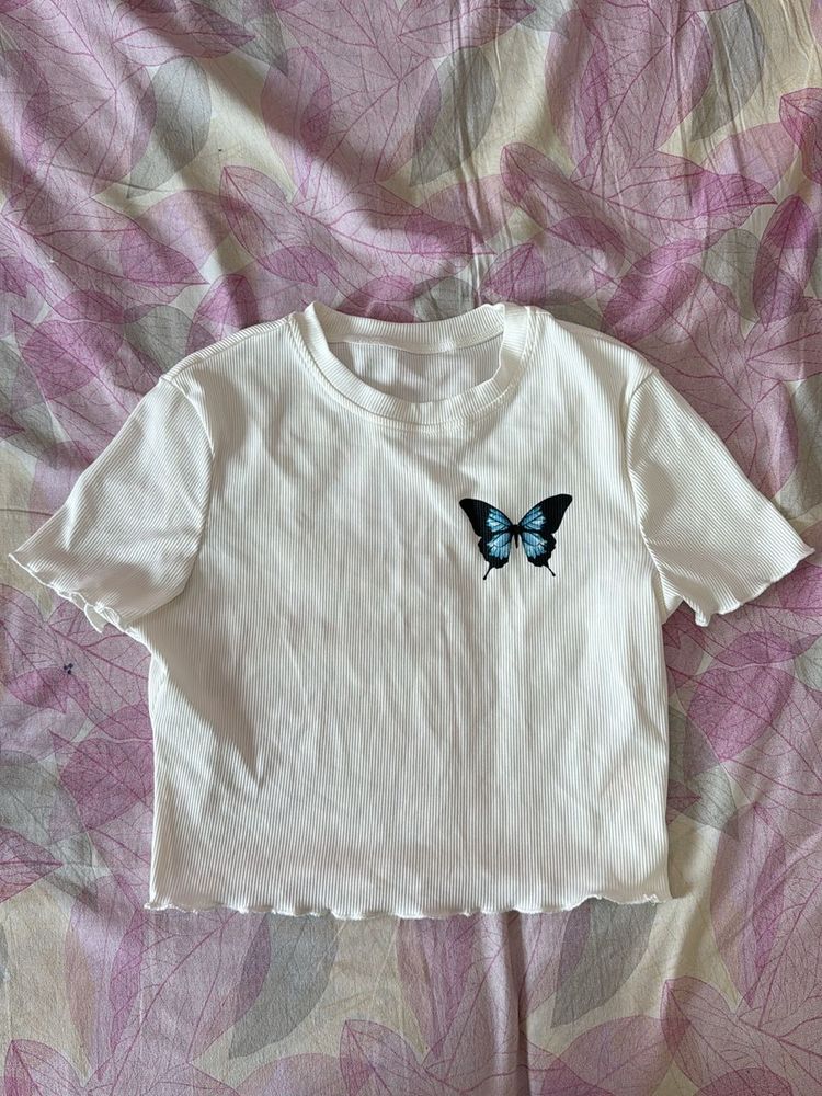 Butterfly Graphic Crop Top