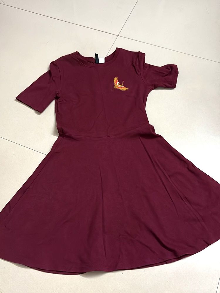 Cute Maroon Skater Dress
