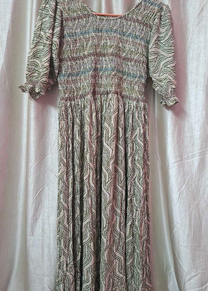 Patterned Midi Dress