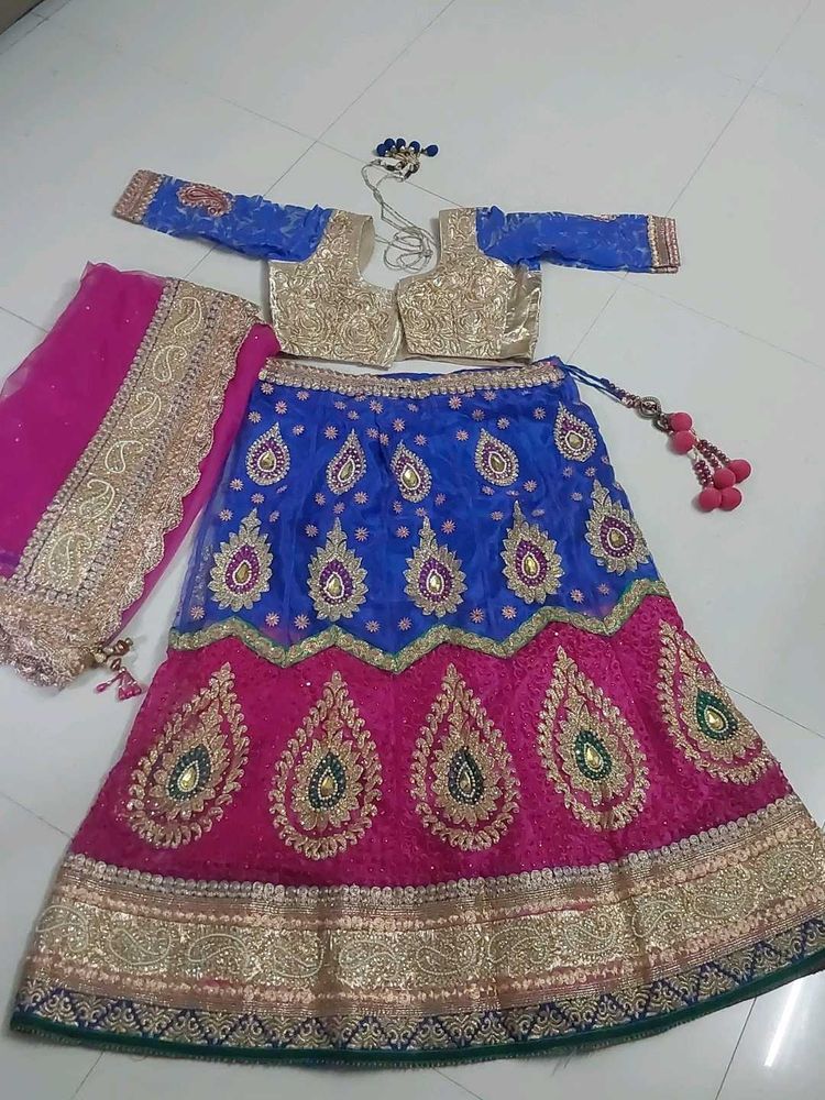 Redimet Elegant Blue &amp; Pink Lehenga Choli Set