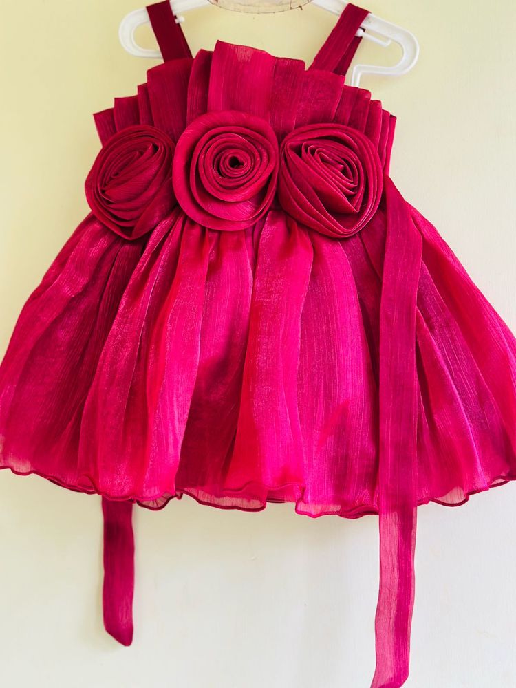 Pink Flower Girl Dress