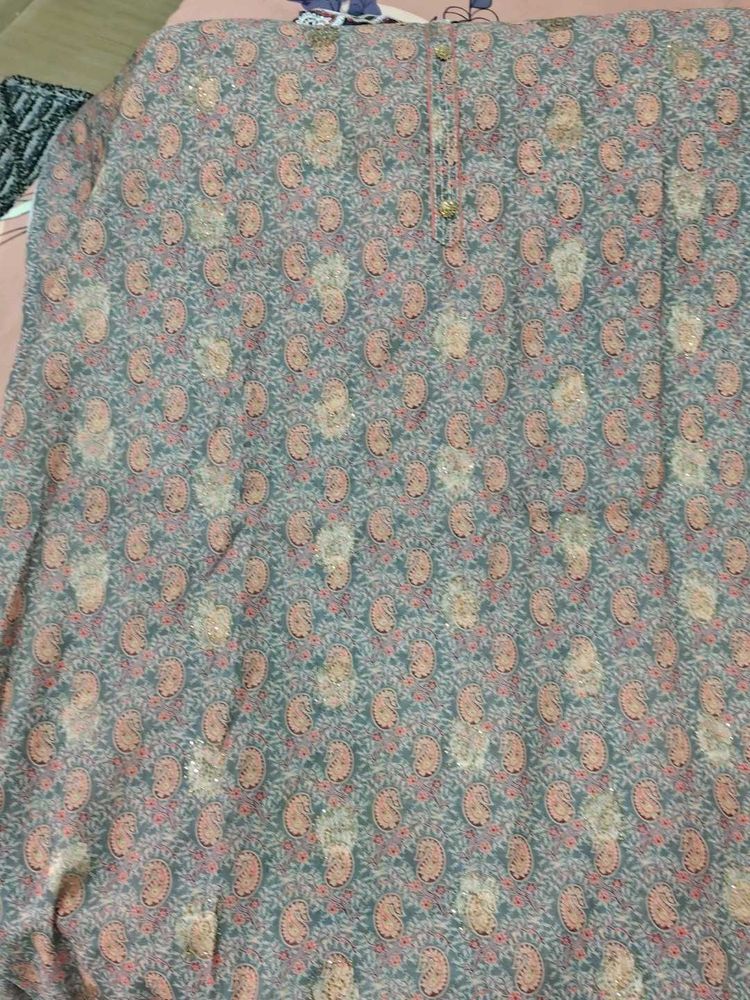 Chanderi Grey Banarsi Suit