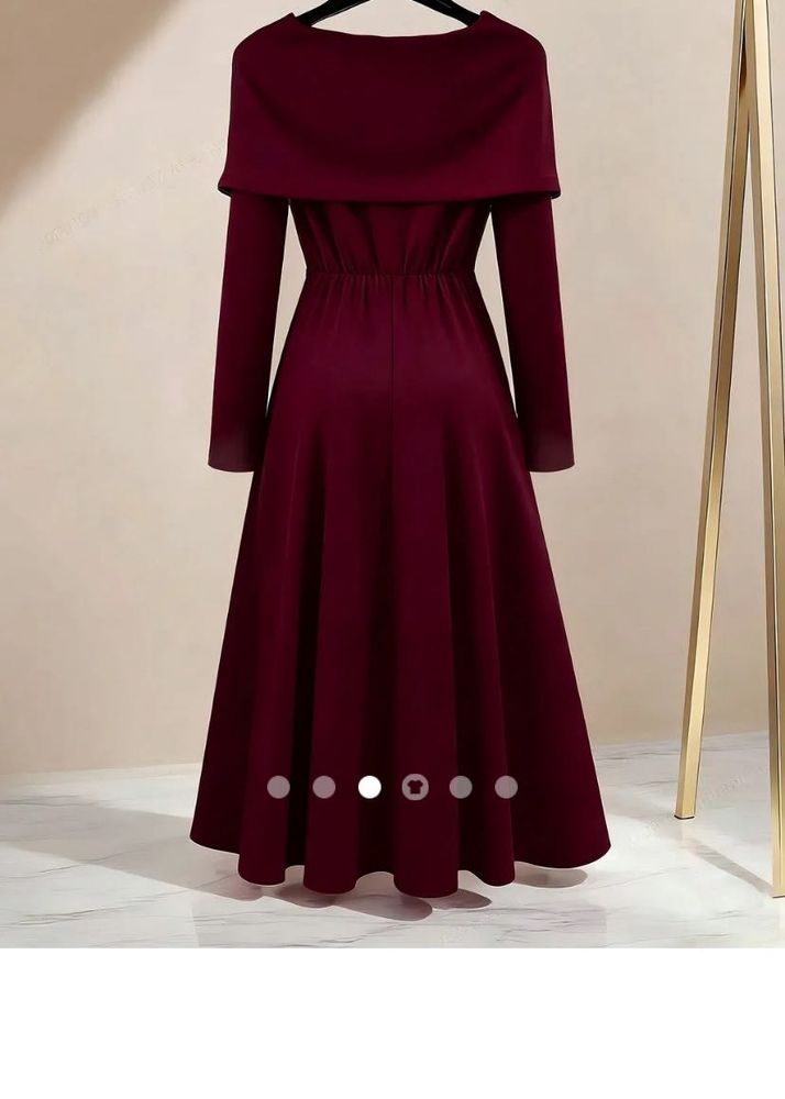 Elegant Burgundy Midi Dress