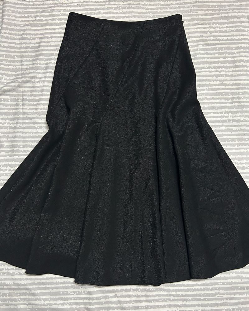 Elegant Black Flared Skirt