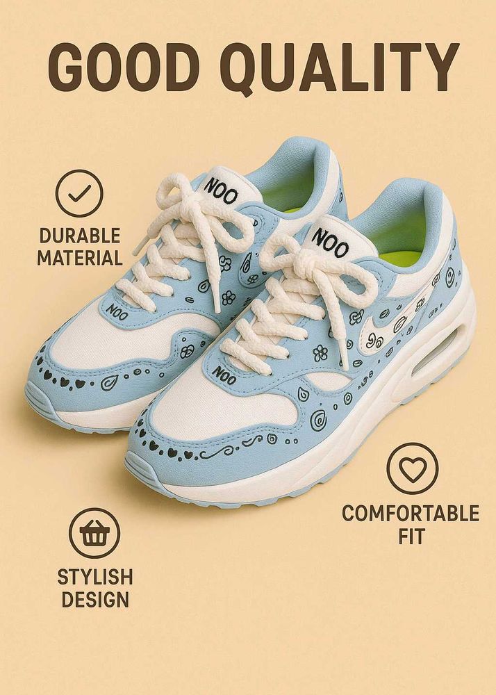Blue &amp; White Fashion Sneakers