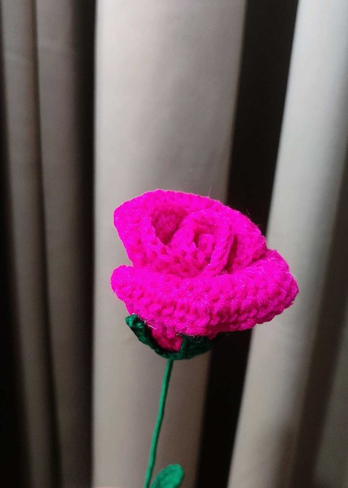 Crochet Pink Rose