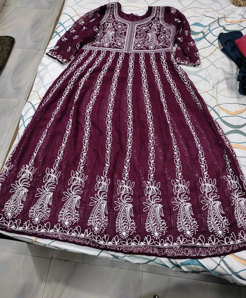 Anarkali Chickenkari Kurti